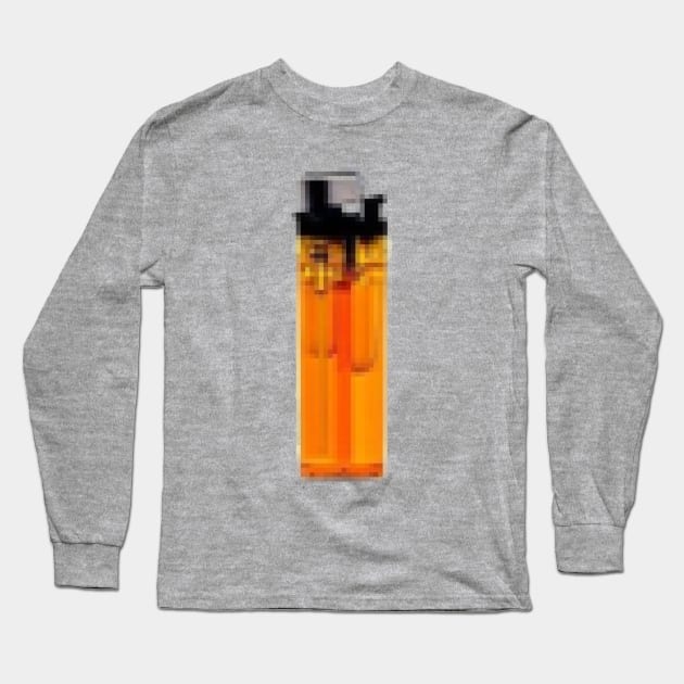 Pixel Lighter Orange OG Long Sleeve T-Shirt by CharlieCreator